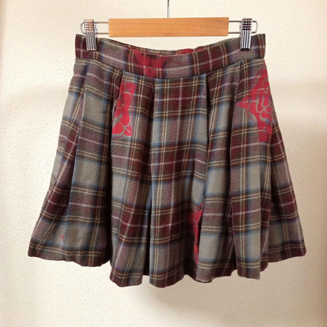 値下げ♪VivienneWestwood ♡ウールスカート 花柄チェック バラ