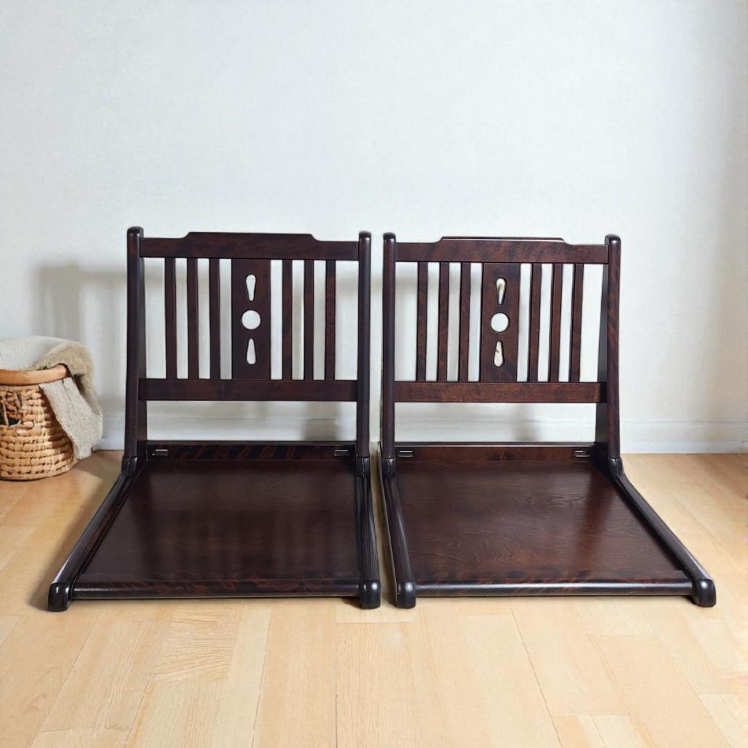 北海道民芸家具　座椅子　2脚セット 高級家具 　②