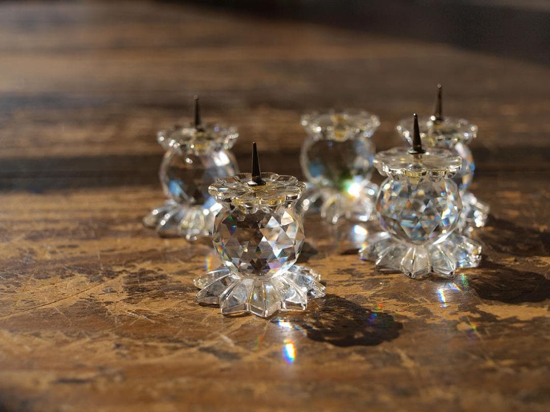 ヴィンテージ 1970年代 スワロフスキー キャンドルホルダー 5点 /H883