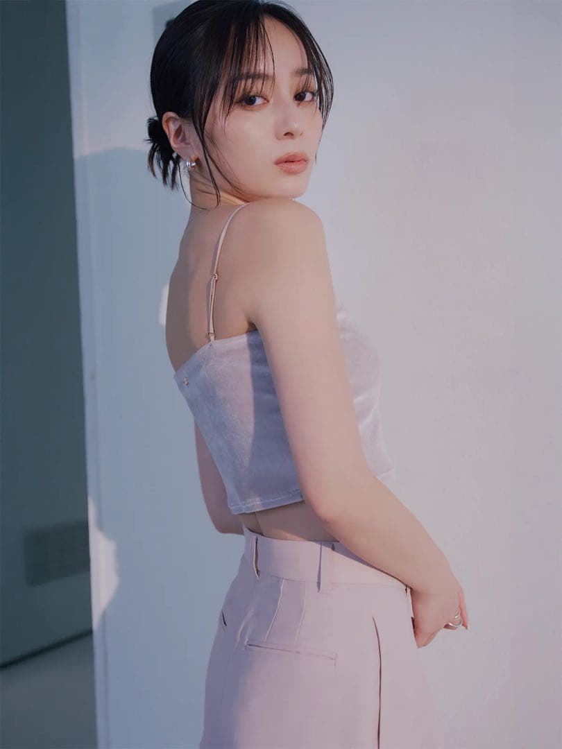 【新品】OURWACOAL×anuansカップインベロアショートキャミソール