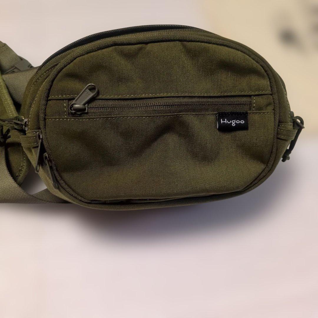 極美品　Hugoo ハグー ヒップシート カーキ　抱っこ紐