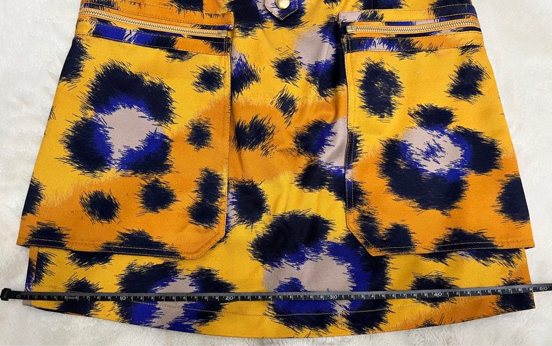 【美品】KENZOケンゾー　ミニスカート　オレンジ　レオパード柄　豹柄