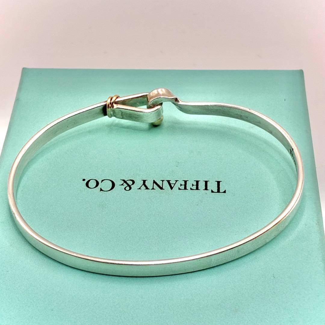 ティファニー フック&アイ ラブノット コンビ バングル 925 750 美品