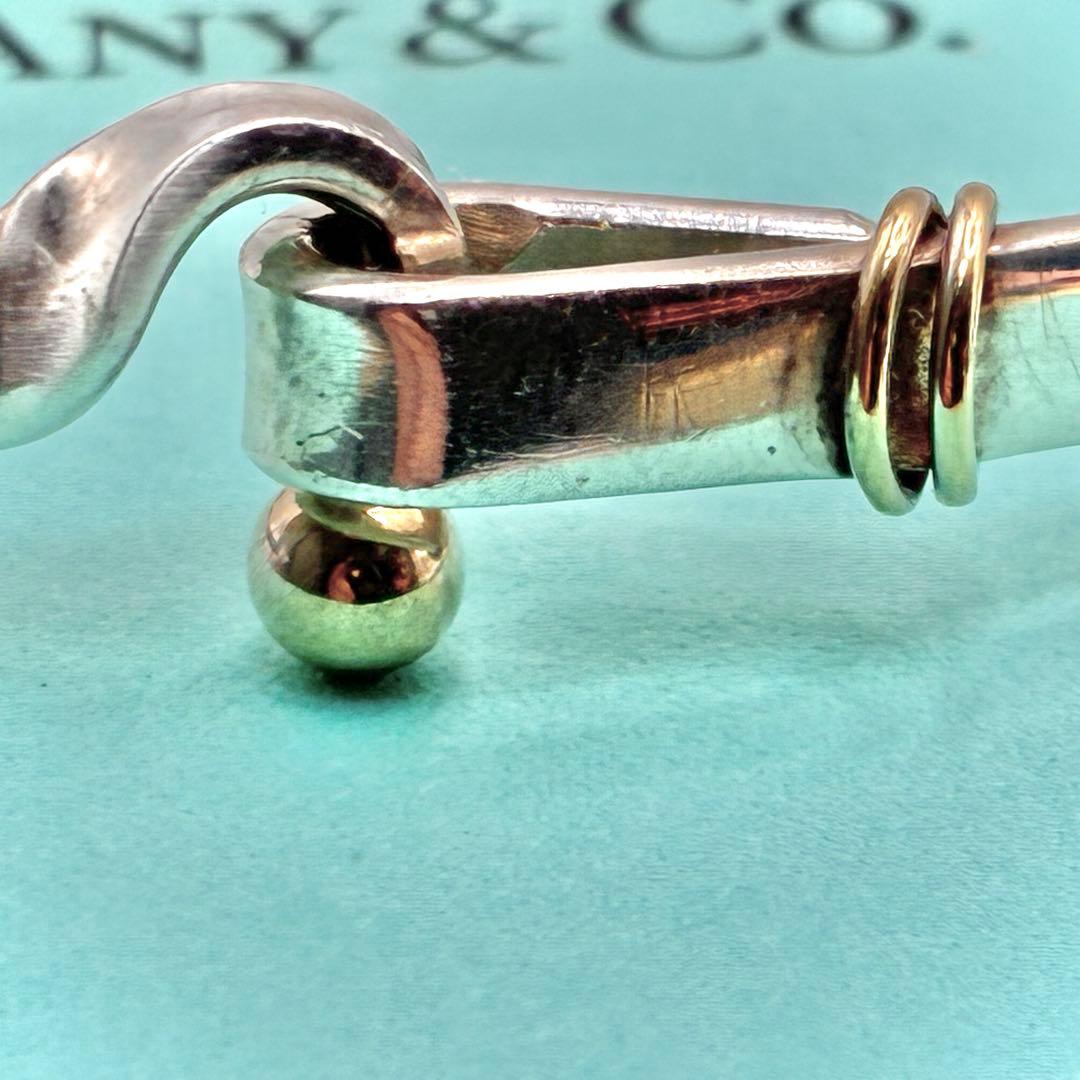 ティファニー フック&アイ ラブノット コンビ バングル 925 750 美品