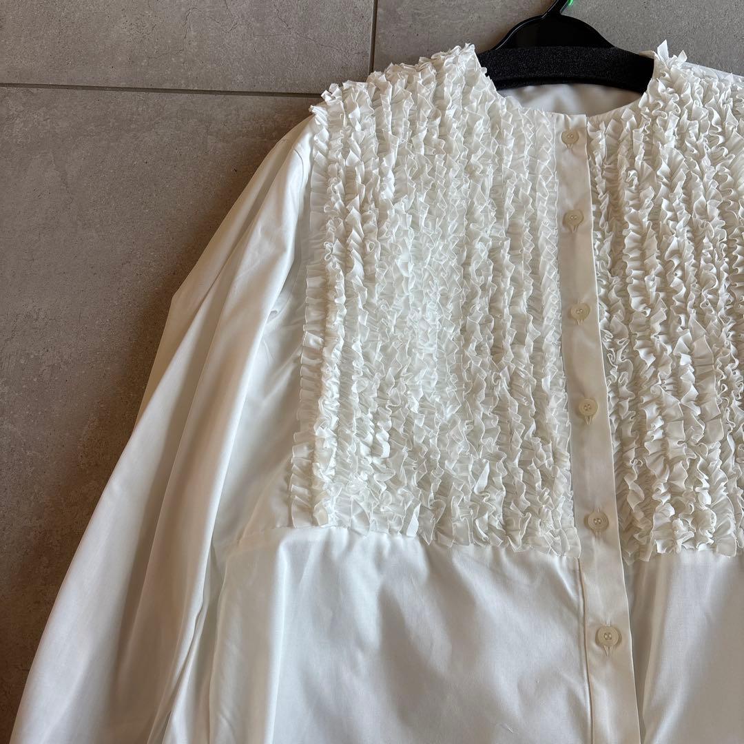 新品rosy monsterケールフリルシャツ白