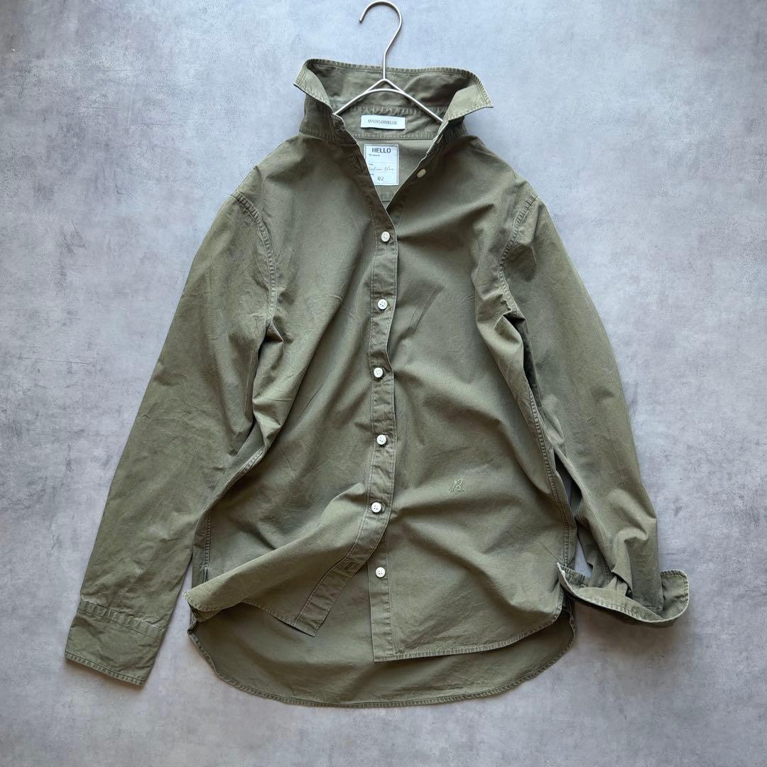 【MADISONBLUE】マダムシャツ ウォッシュドアウト カーキ コットン02