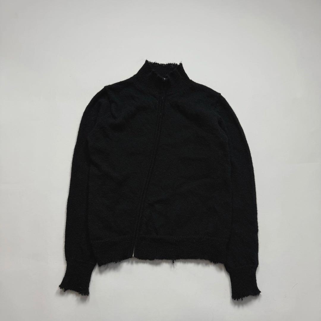 トップス 2000s diagonal zipup wool knit
