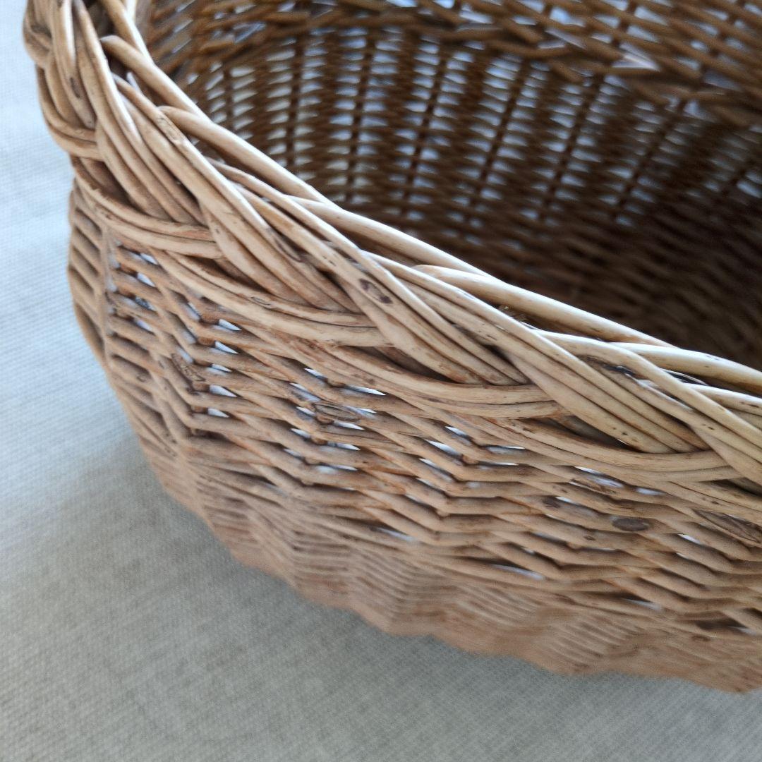 フランス　アンティーク　大きめ　パニエ　バスケット　籠　ブロカント雅姫