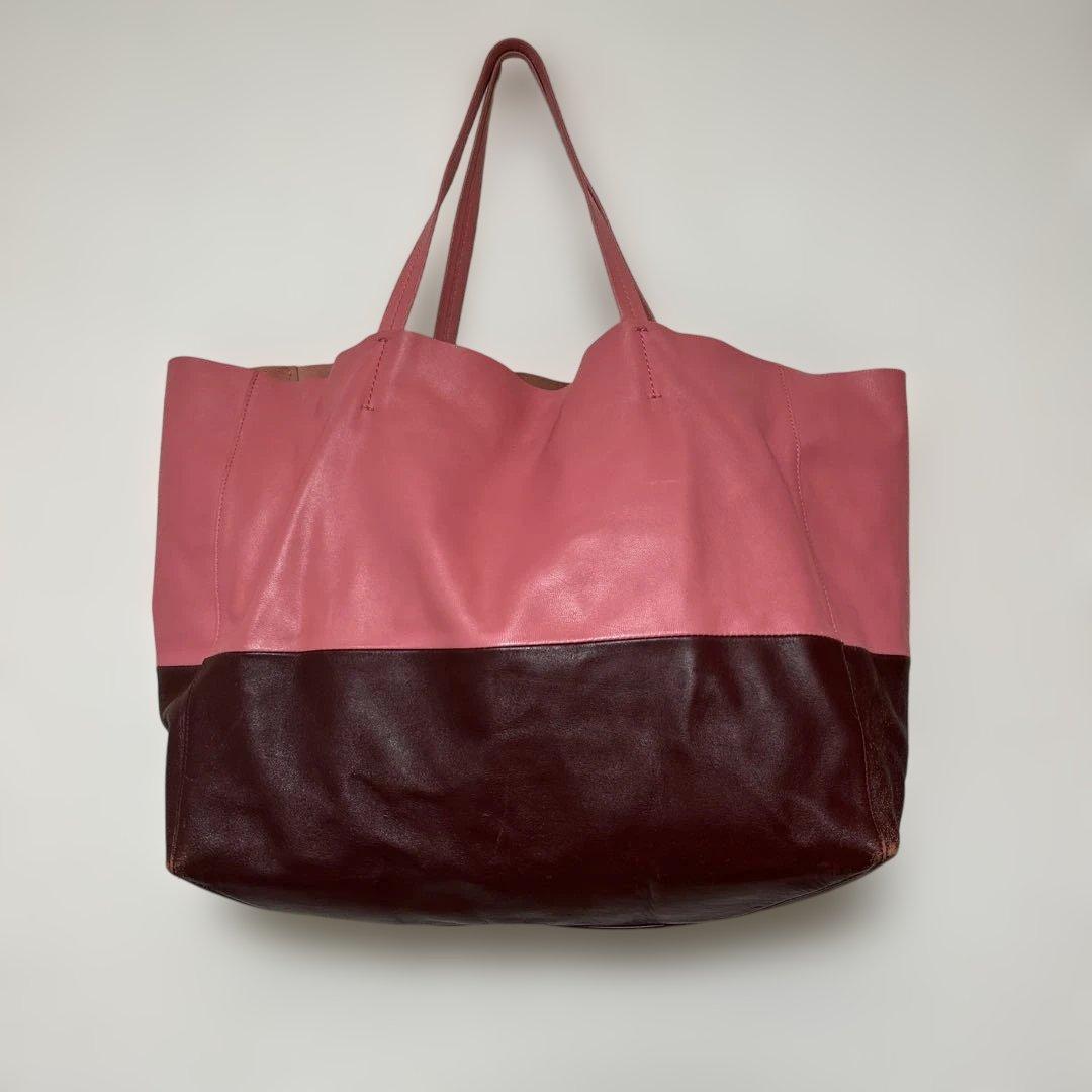 セリーヌ　ピンク×ブラウン トートバッグ ホリゾンタルカバ