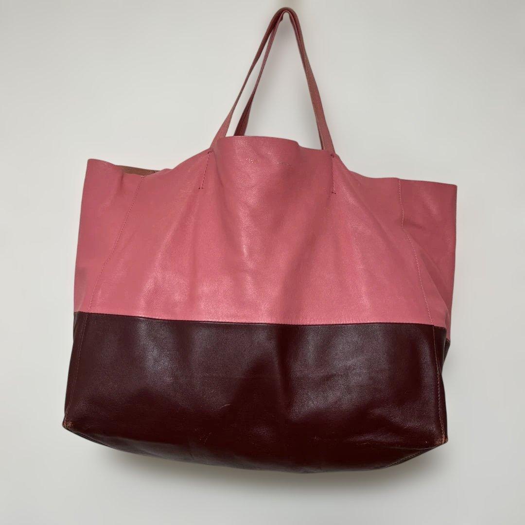 セリーヌ　ピンク×ブラウン トートバッグ ホリゾンタルカバ