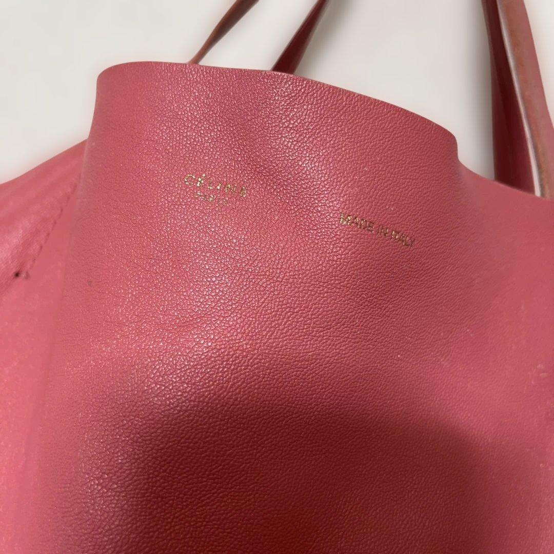 セリーヌ　ピンク×ブラウン トートバッグ ホリゾンタルカバ