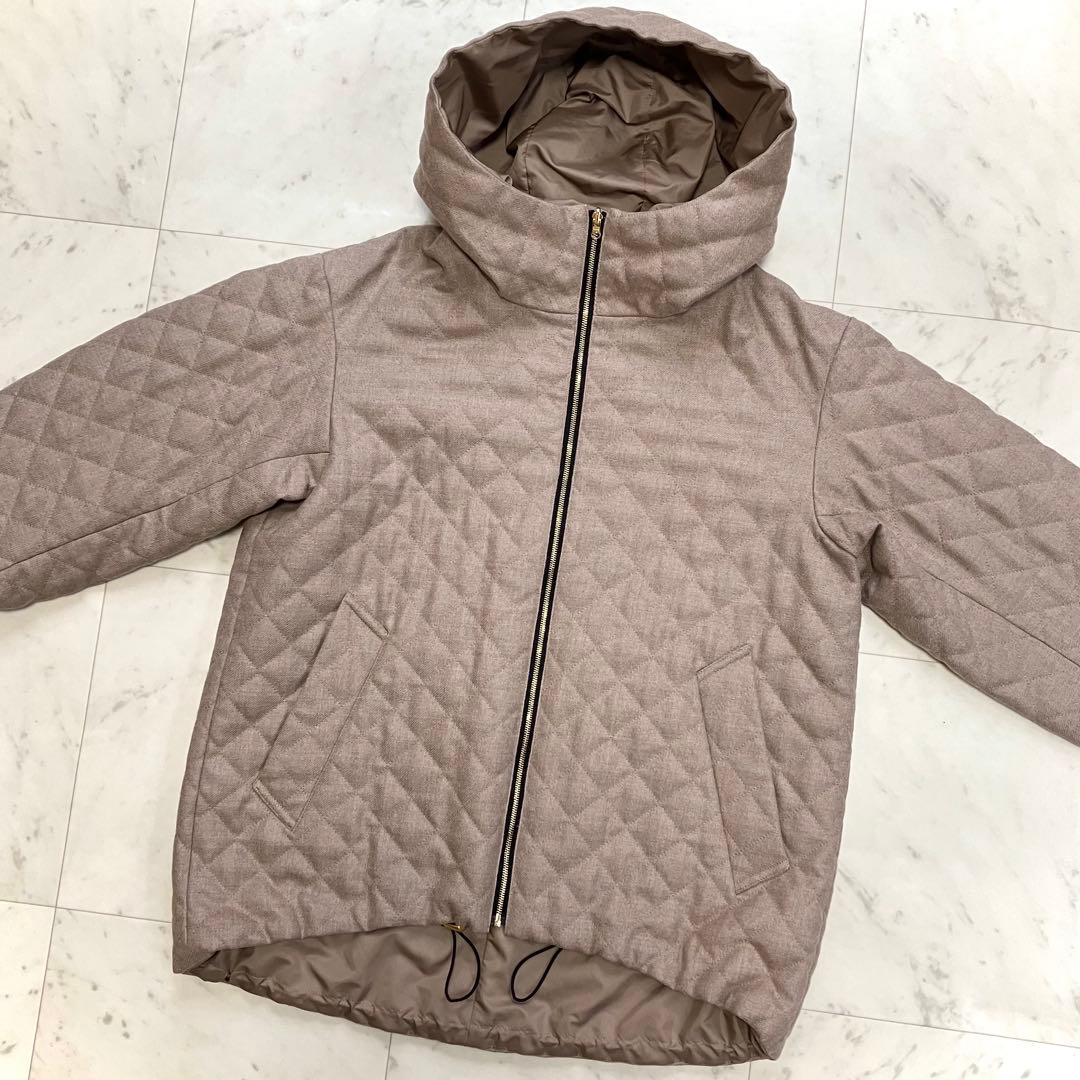 美品 ベイジ BEIGE, キルティングジャケット リバーシブル モカ