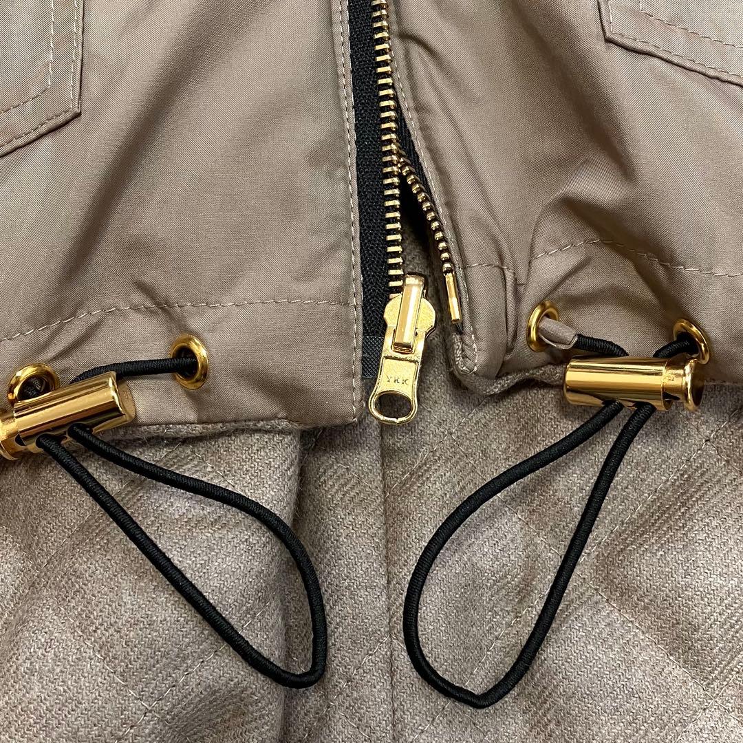 美品 ベイジ BEIGE, キルティングジャケット リバーシブル モカ