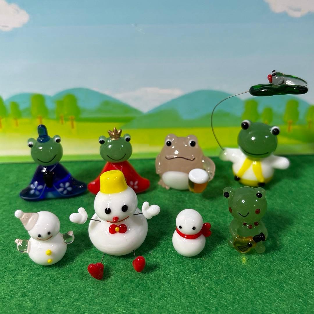 かえるん　ガラス細工　ミニチュア