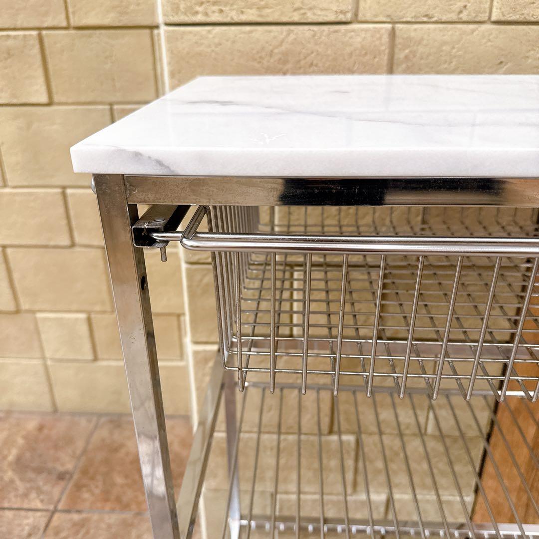 アスプルンド マーブルトップトローリーL 天然大理石 キッチンワゴン