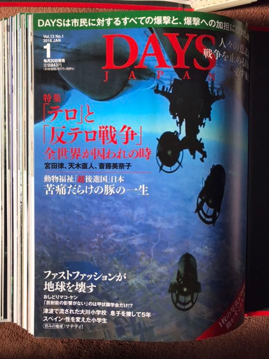 DAYS JAPAN 2016年1月〜12月号 12冊