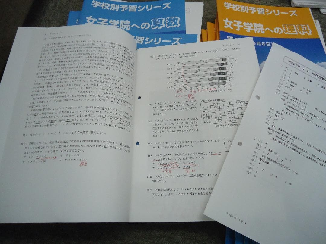 四谷大塚　6年　学校別予習シリーズ　女子学院への　国算理社　2020年度版