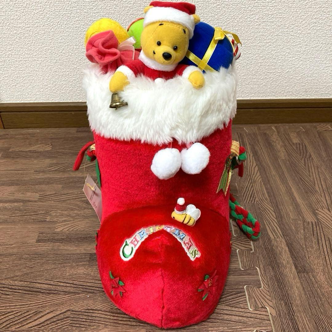 ディズニーストア　くまのプーさん　クリスマス　マスコット　ぬいぐるみ　平成レトロ