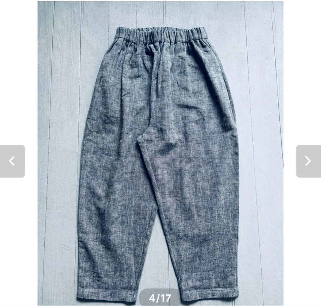 stjarna ilma リネンコクーンテーパードパンツ　クロップド丈90cm