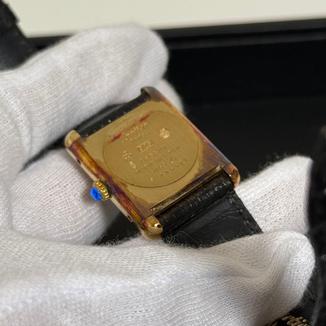 カルティエ Cartier マストタンク 黒文字盤 腕時計