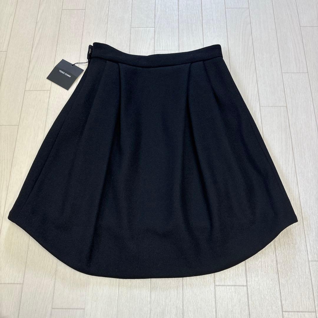 タグ付き ヨーコチャン ウール アンゴラ イレギュラーヘムミニスカート 40