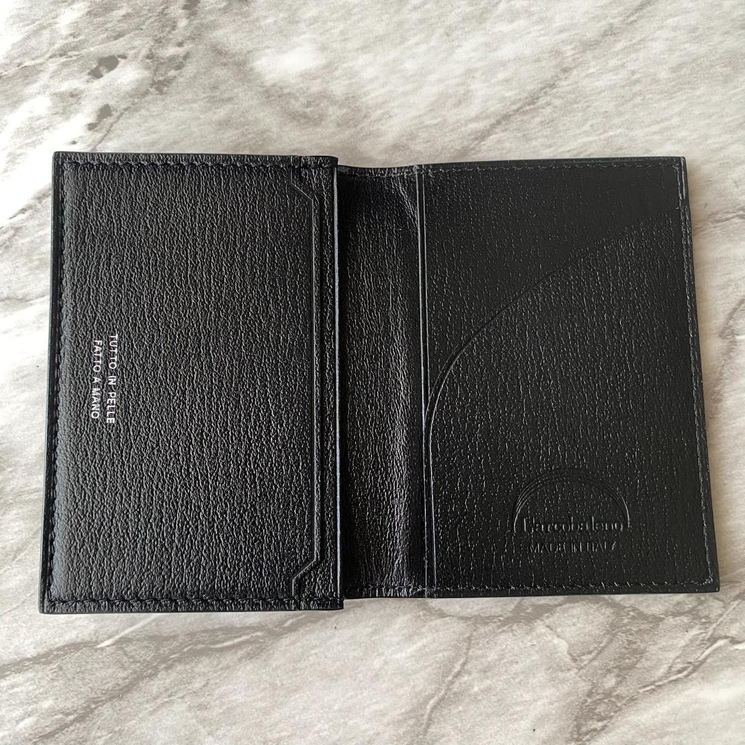 2365【新品 定価2.2万円】ラルコバレーノ★名刺入れ★BLACK★本革★