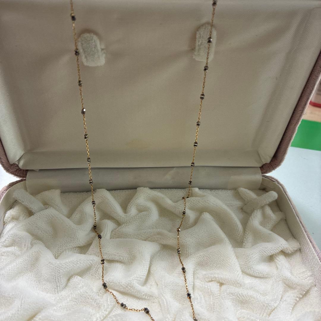 専用出品　キラキラK18YGブラックコーティング素敵なロングチェーンネックレス