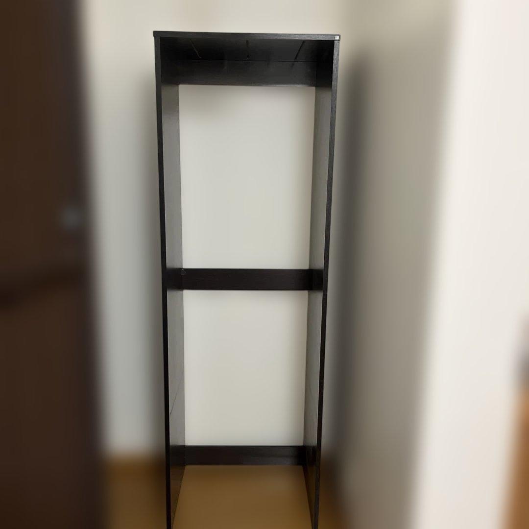 ダークブラウン 扉付き本棚 8棚 キャスター付き