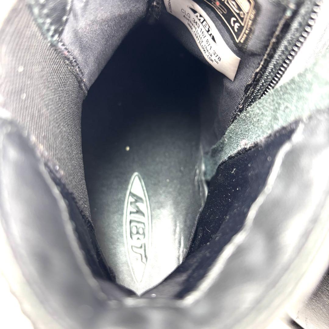 【美品】MBT サイドゴアブーツ レザー ブラック 厚底 ダイエットブーツ 本革