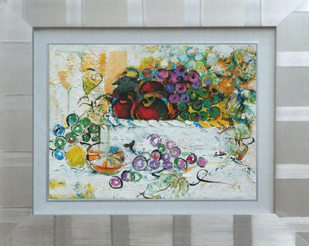 油絵 菅家令子 絵 絵画 インテリア uF6-060210 静物 フルーツ