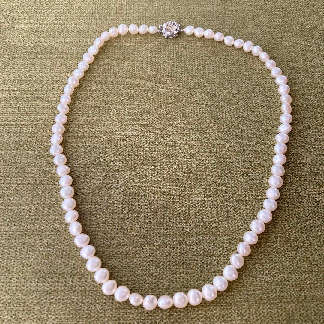 k14WG パール　真珠ネックレス　難あり