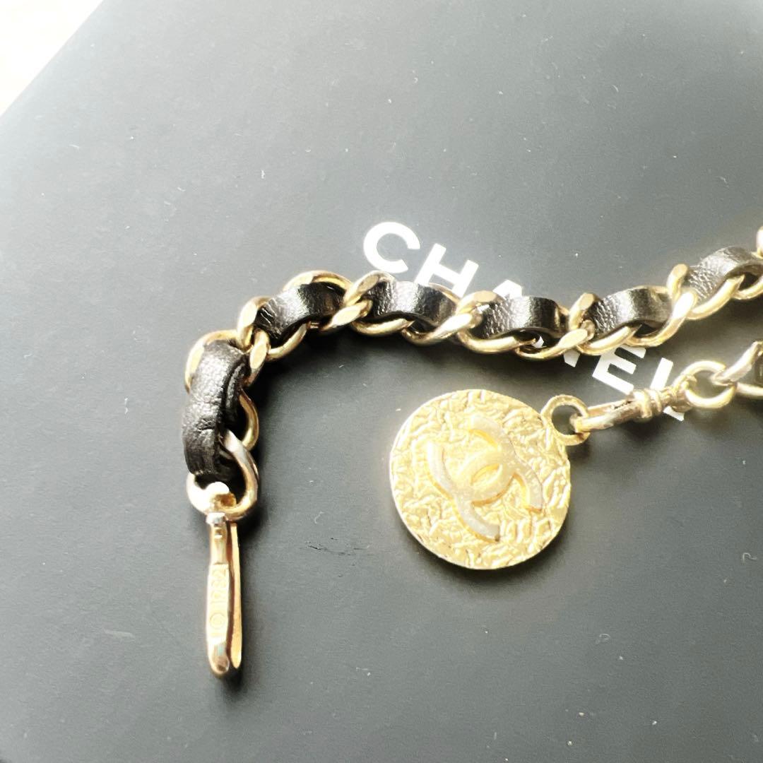美品　CHANEL シャネル　チェーン　ベルト　ヴィンテージ　本革　レザー