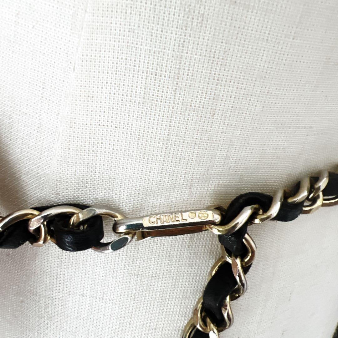 美品　CHANEL シャネル　チェーン　ベルト　ヴィンテージ　本革　レザー