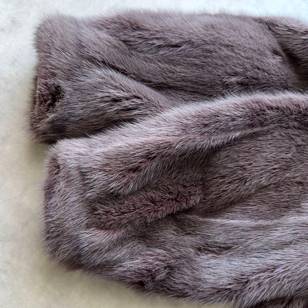 ミンク ファーコート クロップド 毛皮 リアルファー 11号 L