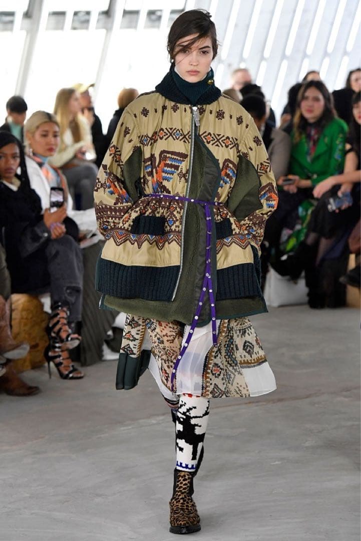 Sacai サカイ　✰美品✰ コレクション✰刺繍　ボア　コート　MA-1 ニット