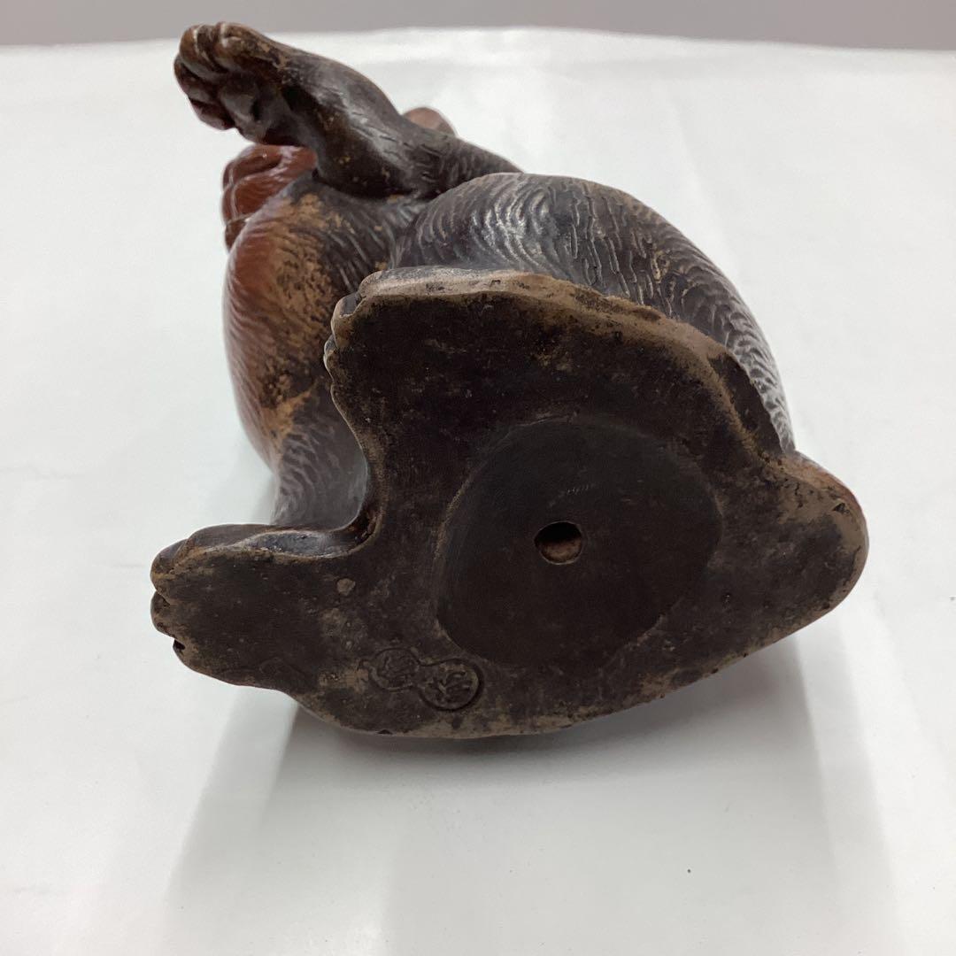 備前焼　招き猫　　(少し古い時代) ［匿名便］