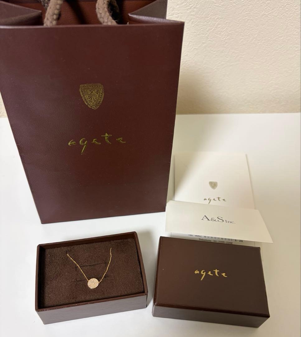 agete k18ネックレス 0.11ct YG マイクロセッティング