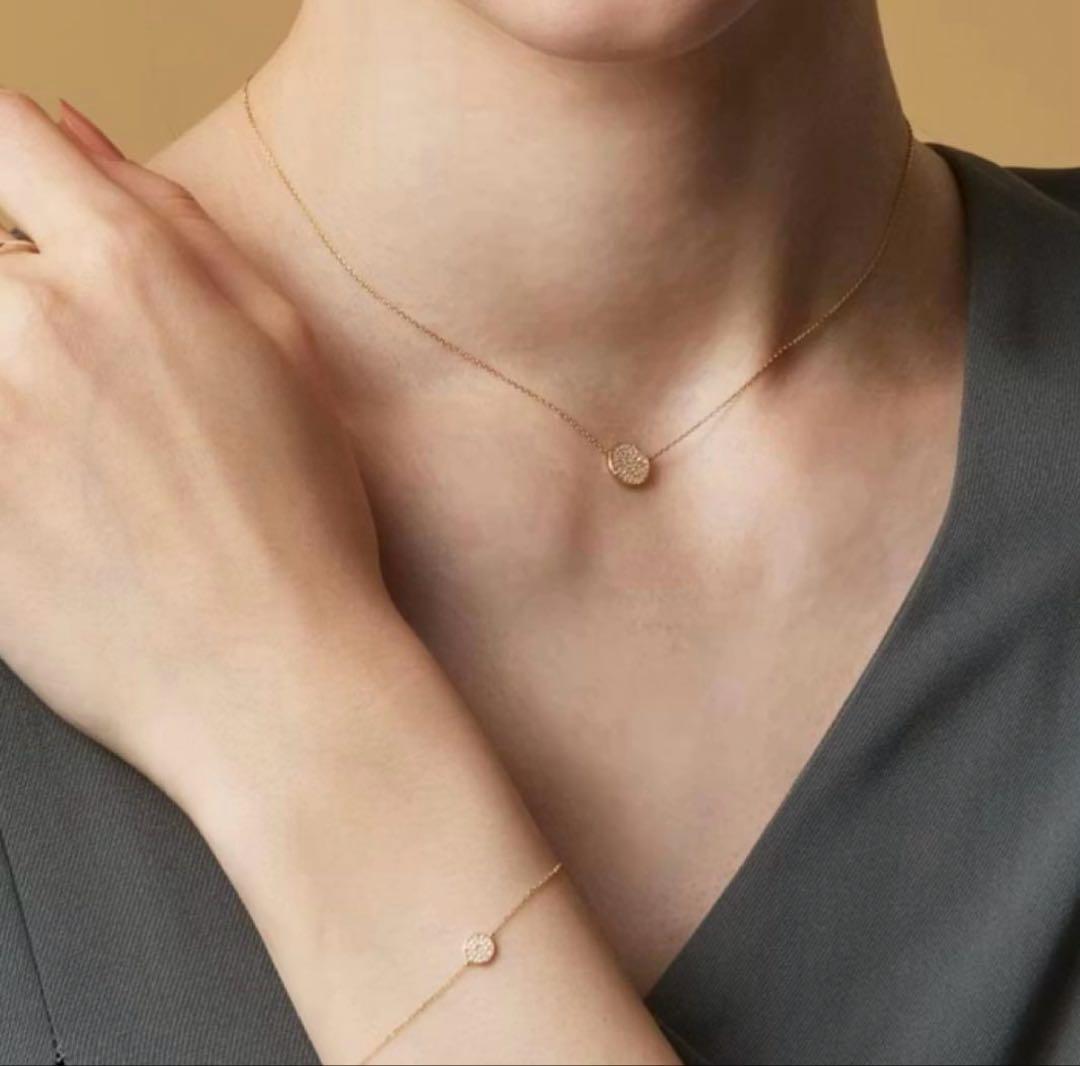 agete k18ネックレス 0.11ct YG マイクロセッティング