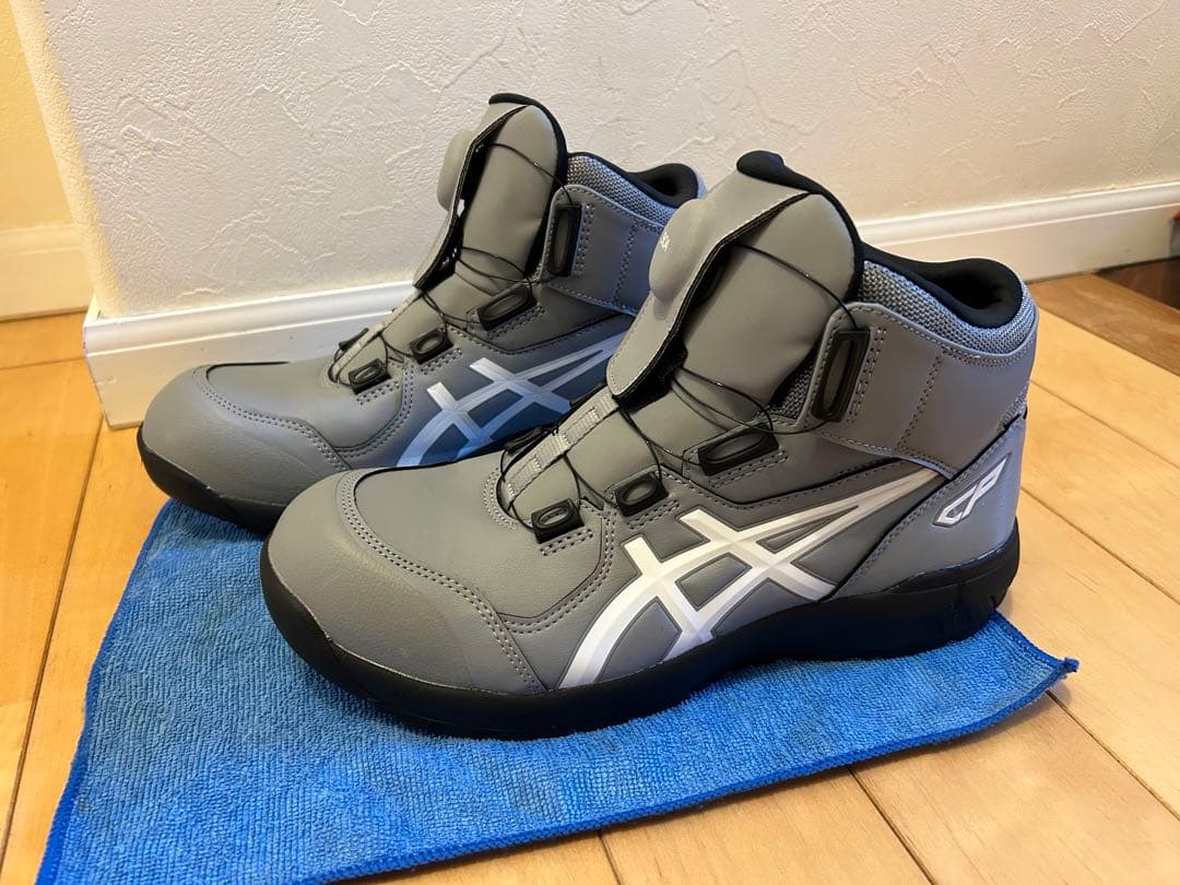 最安値　即日発送　ASICS グレー ハイカット安全靴　27cm