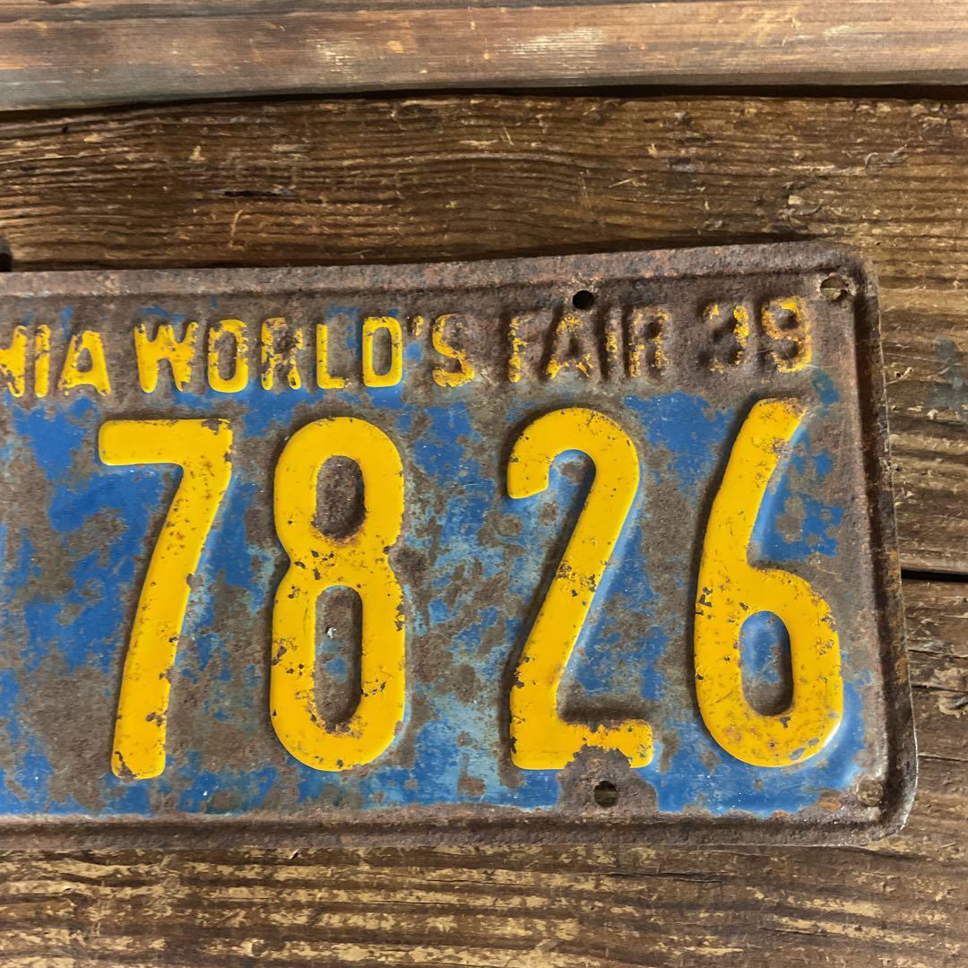 30'sカリフォルニア　ワールドフェア　ナンバープレート