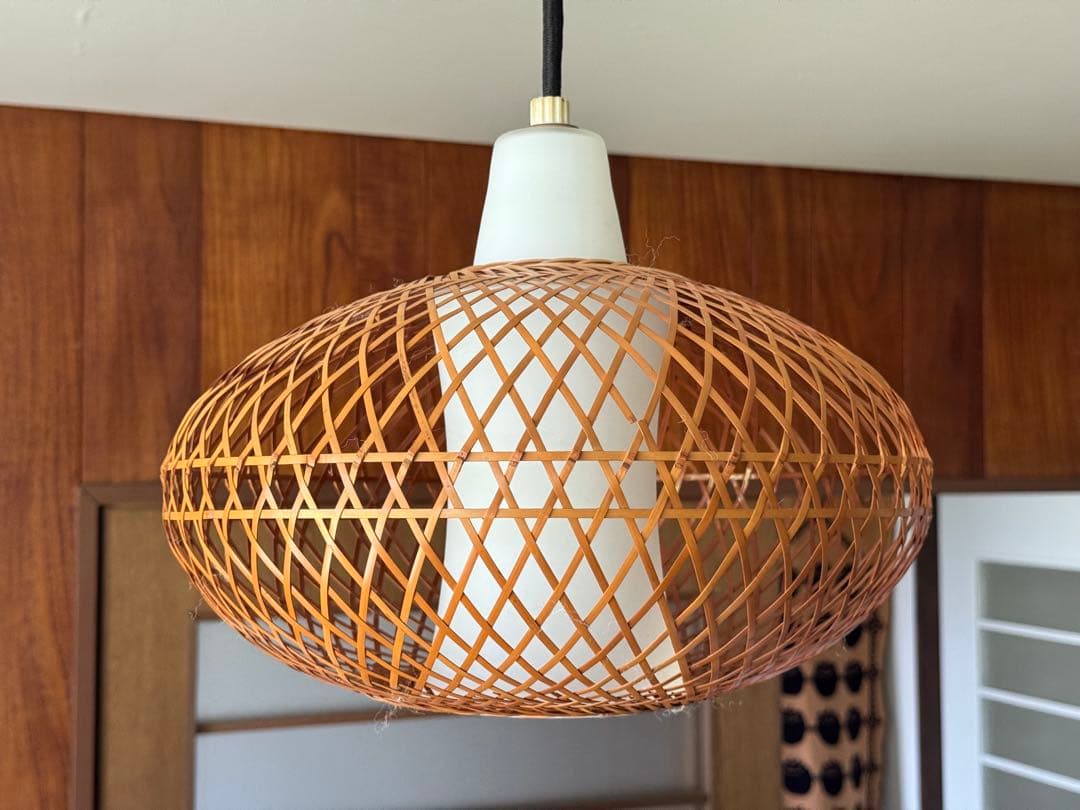 ヴィンテージ 民藝 昭和 レトロペンダントライト 竹細工 イサムノグチ 柳宗理
