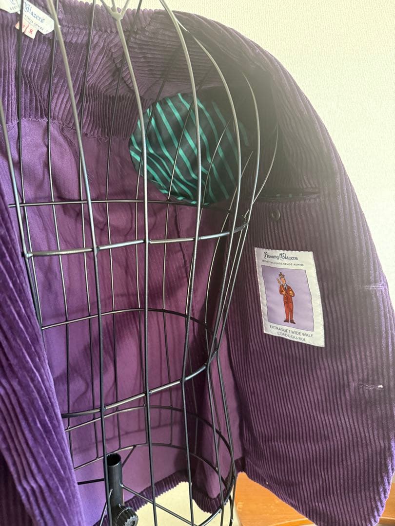 Rowing Blazers USA製 太畝コーデュロイ テーラード紫 金ボタン