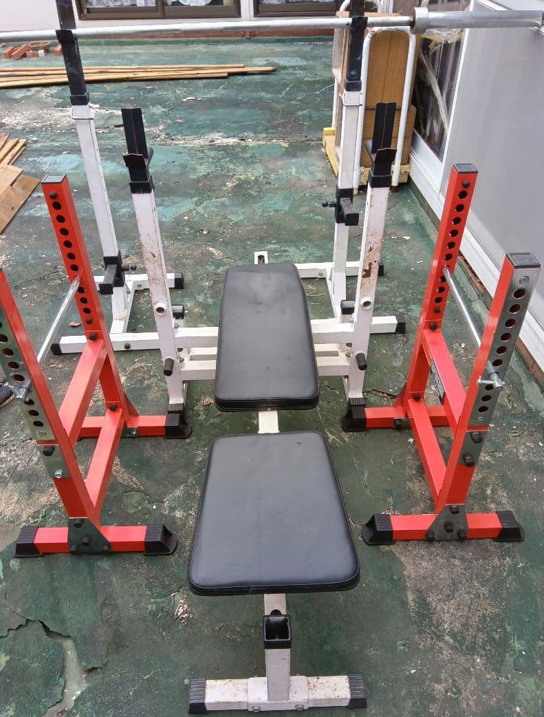 大阪　引取のみ　ボディーメーカー　ベンチプレス　セット　トレーニング　 赤白