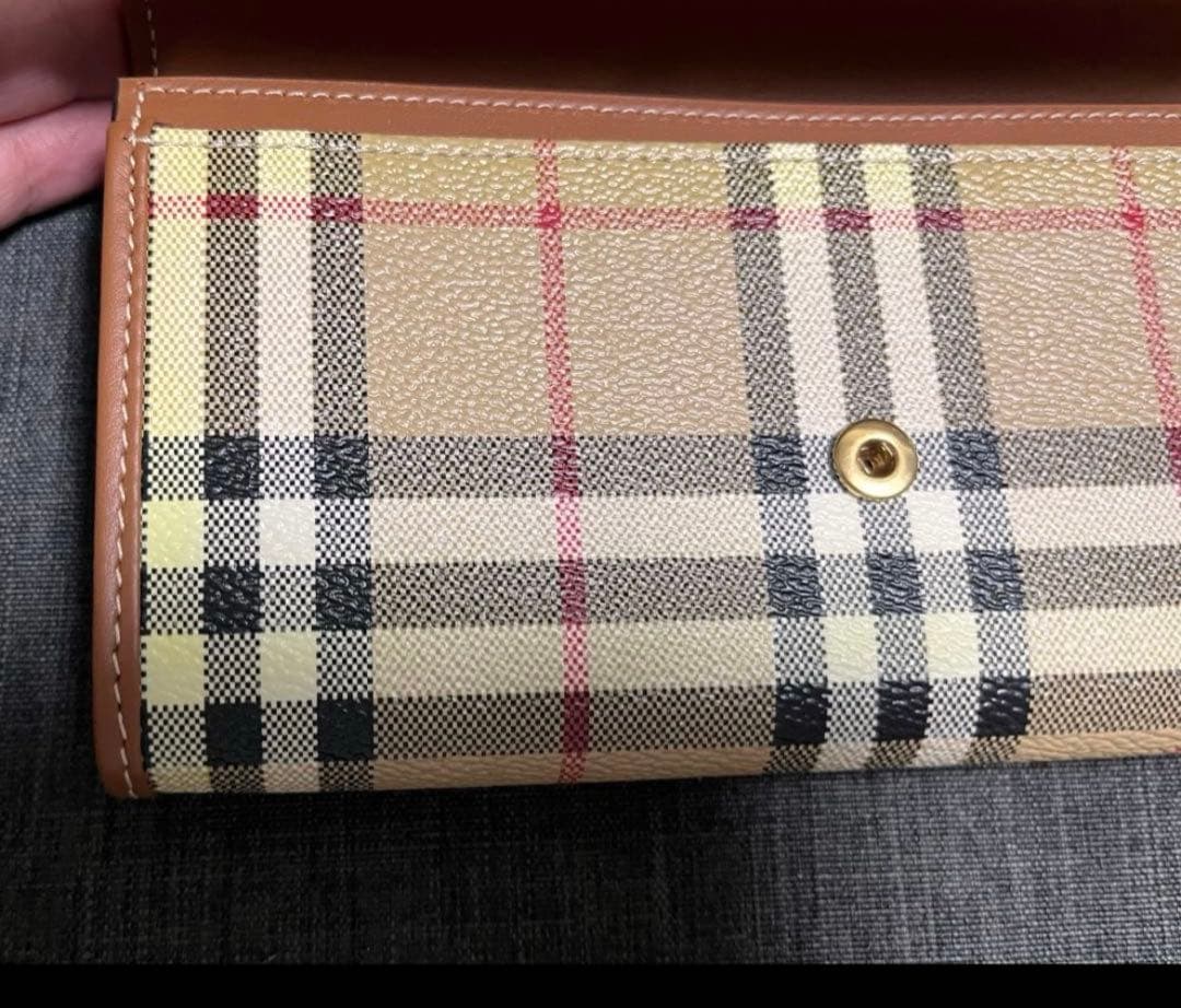 【未使用】バーバリー チェックコンチネンタルウォレット アーカイブベージュ