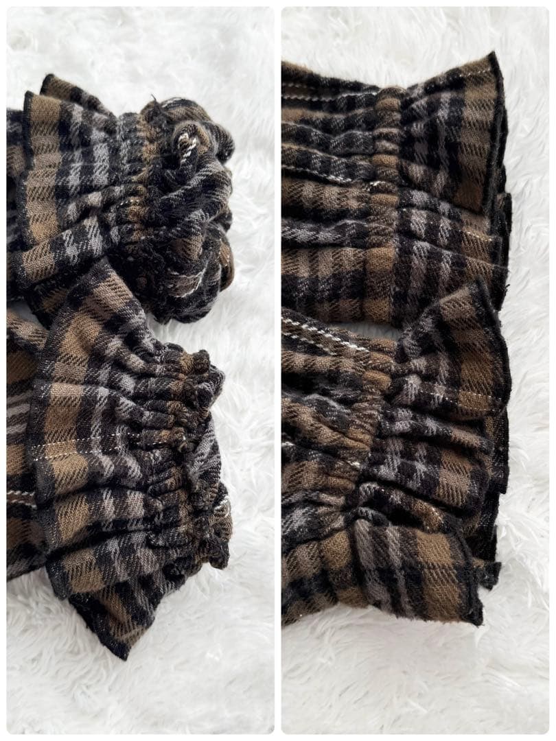 【ピンクハウス 】パフスリーブ　ワンピース チェック ネル素材 フリル　ガーリー