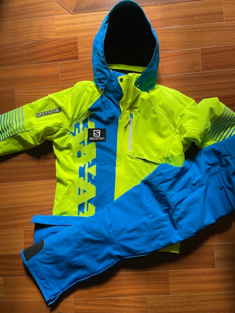 Salomon ON-YONE スキーウェア 蛍光イエロー/青