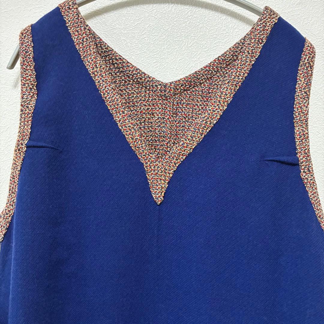 【45R】アーミッシュツイードワンピース Aライン ウール ジャンパースカート