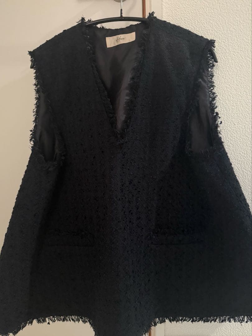トップス HEVE Tweed Gilet Navy