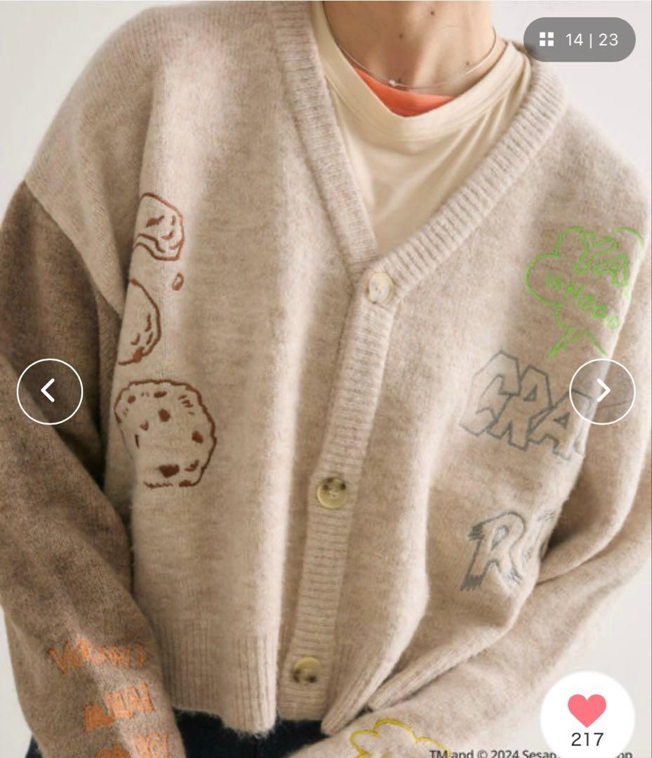 ear PAPILLONNER×セサミストリート　コラボ刺しゅうカーディガン