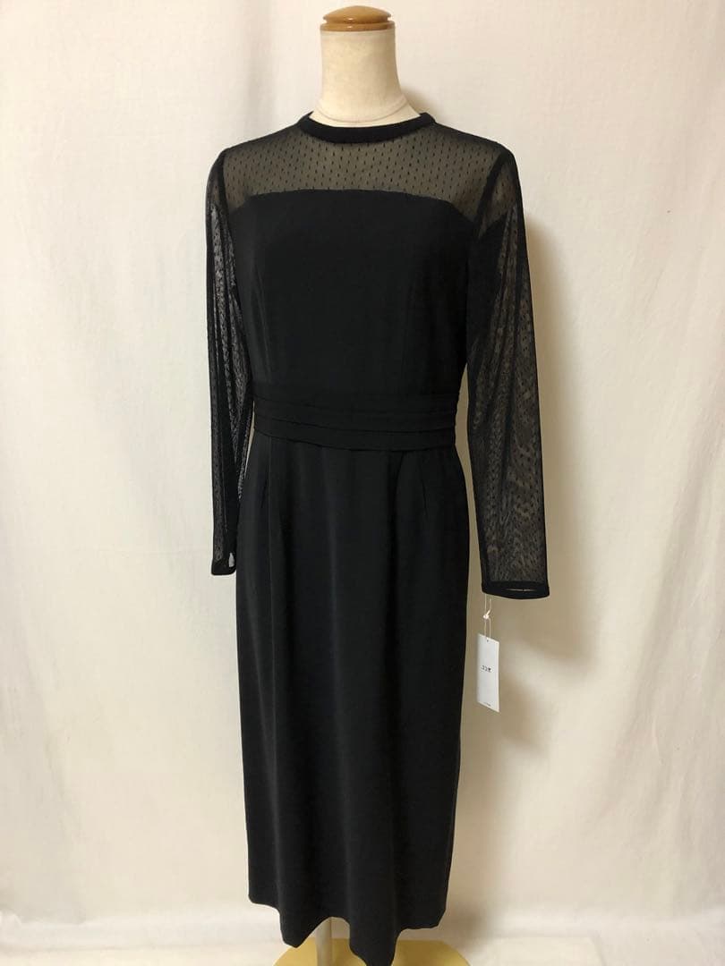 O409新品23区【APPLAUDIR】ダブルクロス ドレス38￥36300